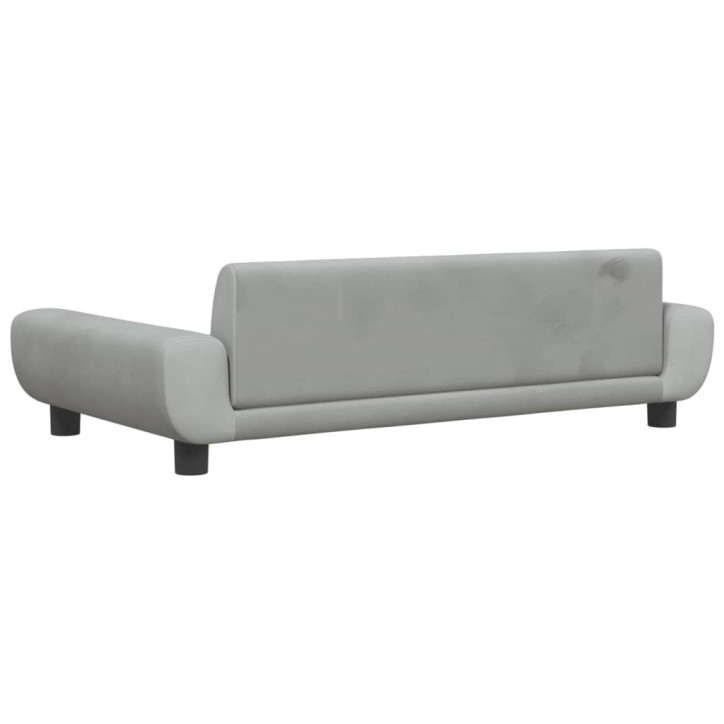 Vaikiška sofa, šviesiai pilkos spalvos, 100x54x33cm, aksomas