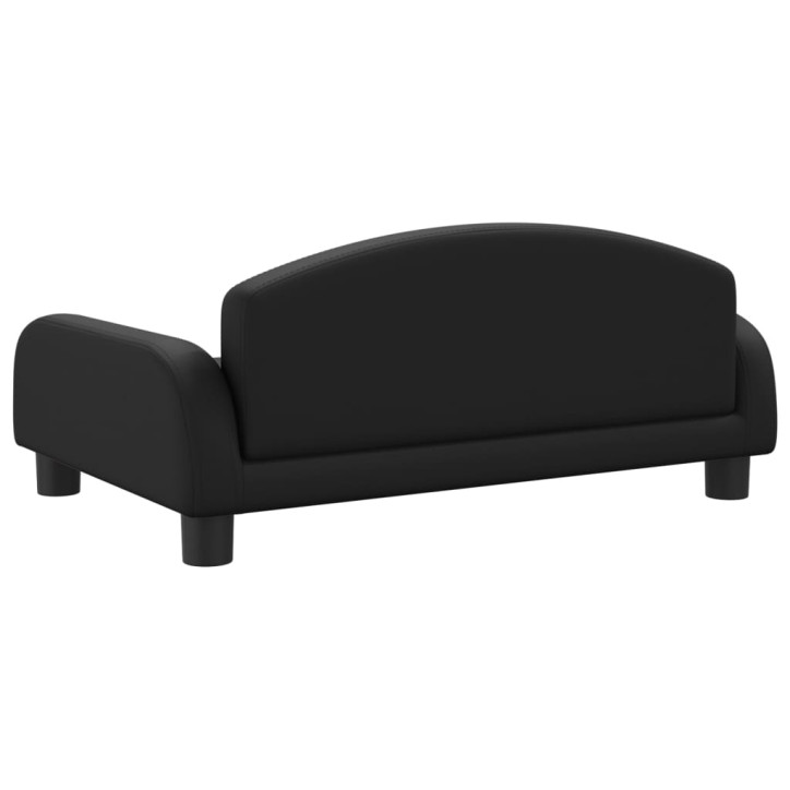 Vaikiška sofa, juodos spalvos, 70x45x30cm, dirbtinė oda