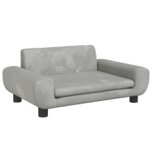 Vaikiška sofa, šviesiai pilkos spalvos, 70x45x33cm, aksomas