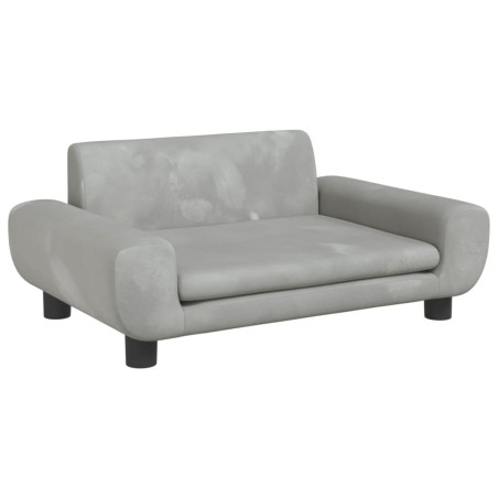 Vaikiška sofa, šviesiai pilkos spalvos, 70x45x33cm, aksomas