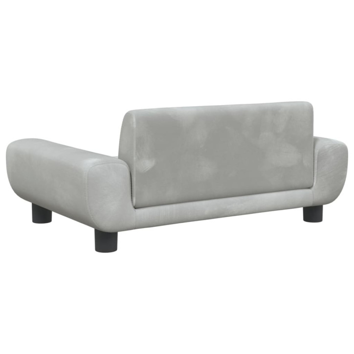 Vaikiška sofa, šviesiai pilkos spalvos, 70x45x33cm, aksomas