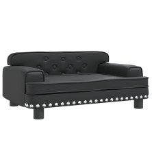 Vaikiška sofa, juodos spalvos, 70x45x30cm, dirbtinė oda