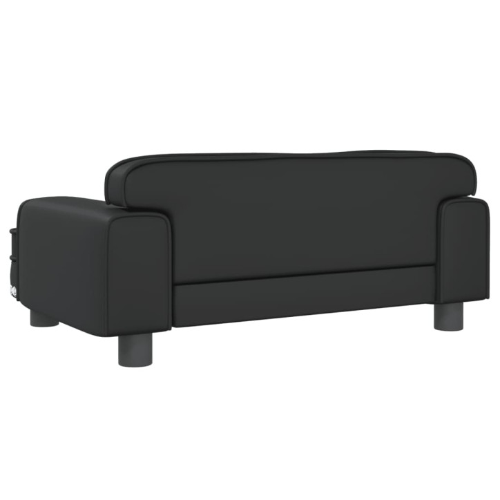 Vaikiška sofa, juodos spalvos, 70x45x30cm, dirbtinė oda