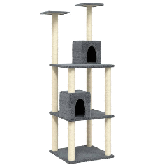 Draskyklė katėms su stovais iš sizalio, tamsiai pilka, 141cm