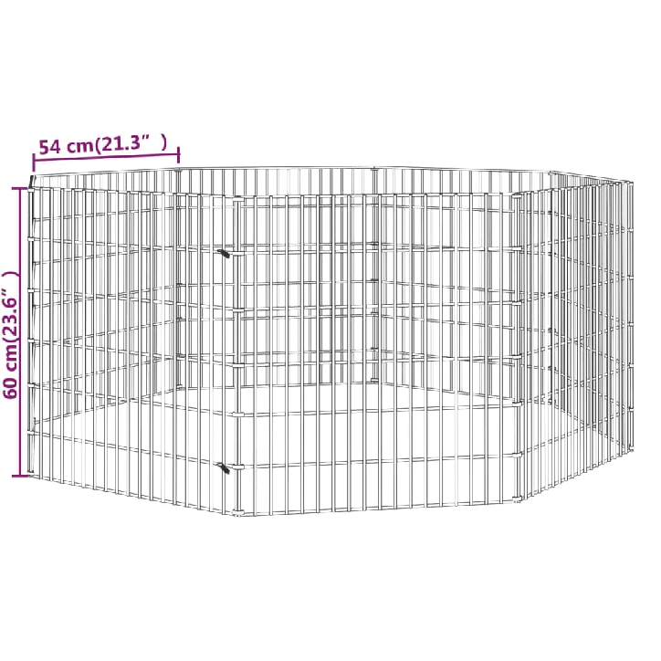 Triušių narvas, 8 segmentai, 54x60cm, galvanizuota geležis