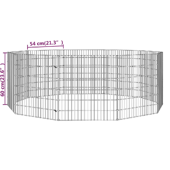 Triušių narvas, 10 segmentų, 54x60cm, galvanizuota geležis