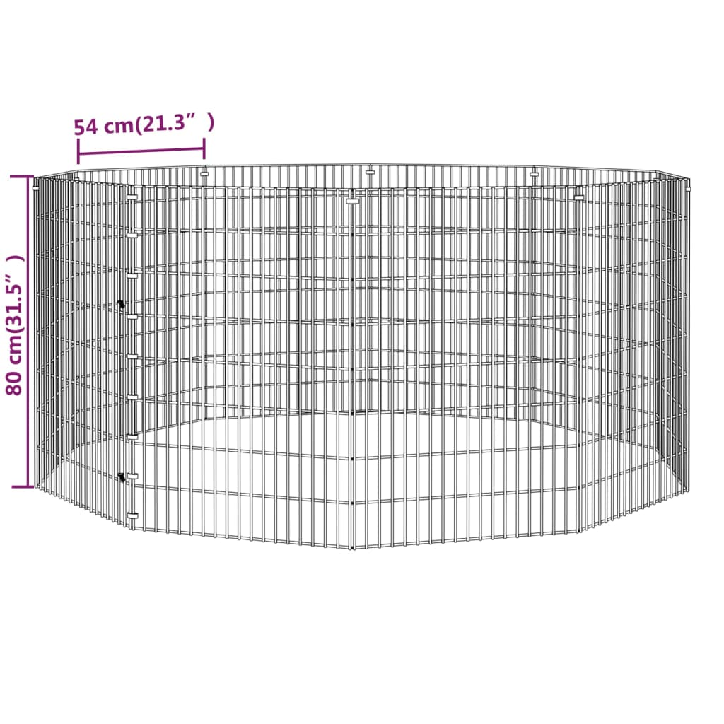 Triušių narvas, 10 segmentų, 54x80cm, galvanizuota geležis