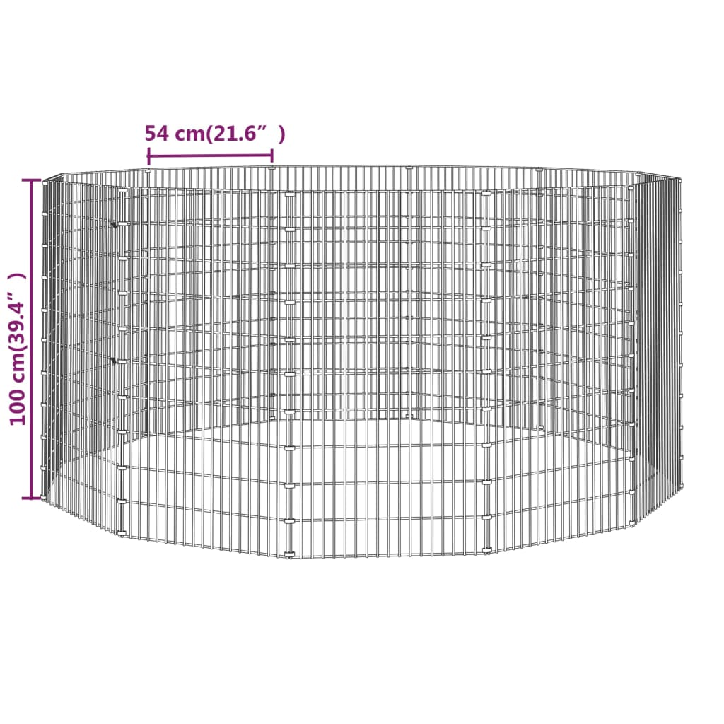 Triušių narvas, 12 segmentų, 54x100cm, galvanizuota geležis