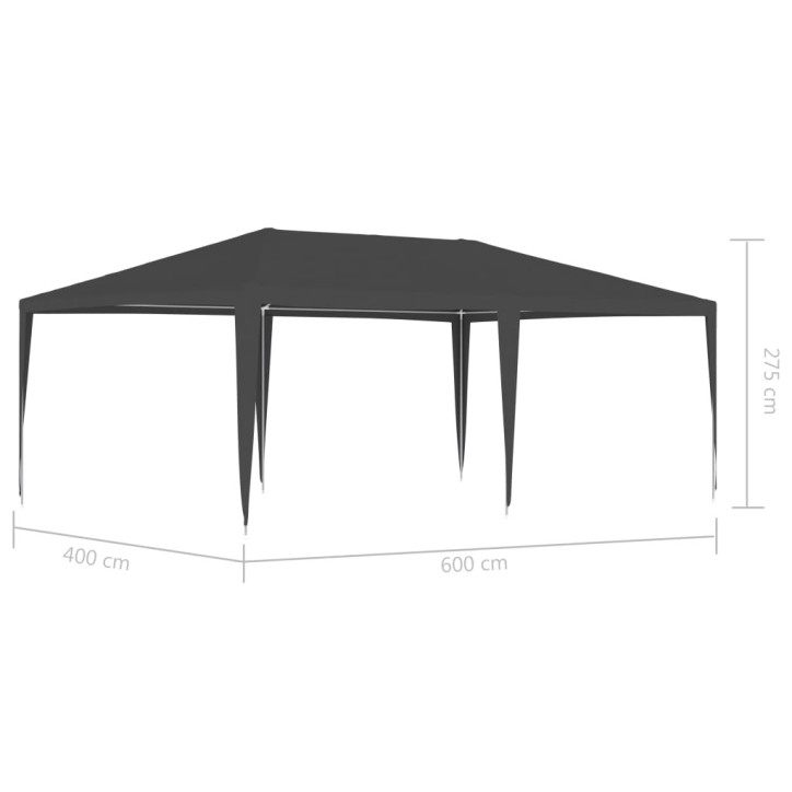 Profesionali proginė palapinė, antracito spalvos, 4x6m, 90g/m²