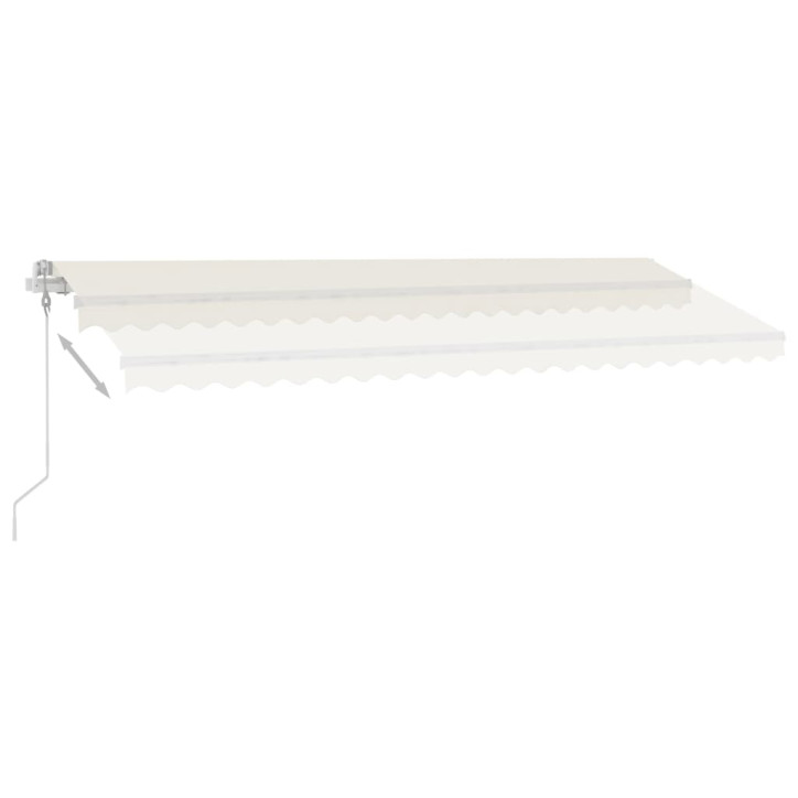 Automatinė markizė su LED/vėjo jutikliu, kreminė, 500x350cm