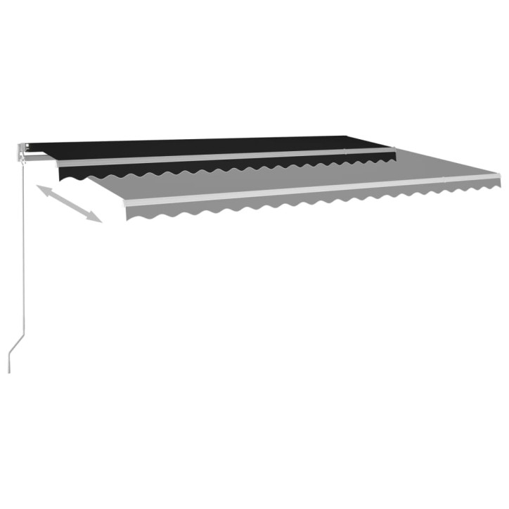 Automatinė markizė su LED/vėjo jutikliu, antracito, 5x3,5m