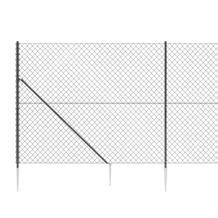 Tinklinė tvora su smaigais, antracito spalvos, 1,8x25m