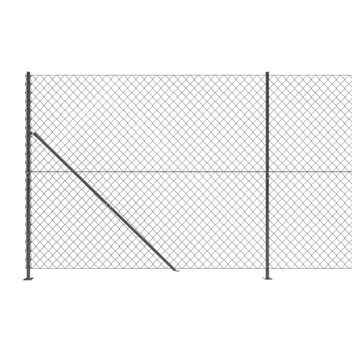 Tinklinė tvora su flanšais, antracito spalvos, 1,4x10m