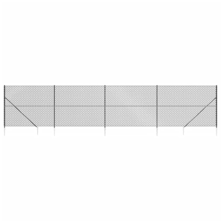 Tinklinė tvora su smaigais, antracito spalvos, 1,4x10m