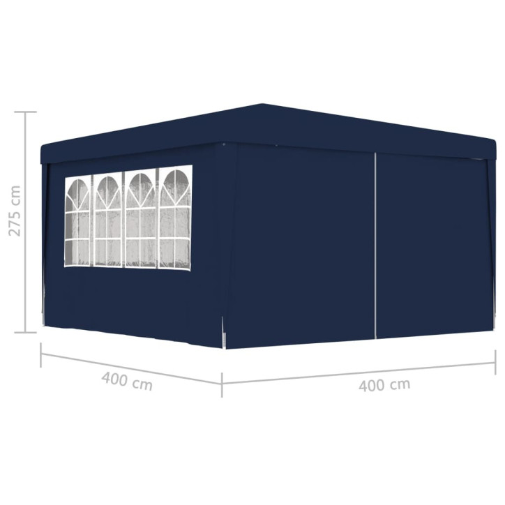 Proginė palapinė su šoninėmis sienomis, mėlyna, 4x4m, 90g/m²