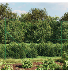 Tinklinė tvora su flanšais, žalios spalvos, 1,6x25m