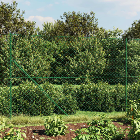 Tinklinė tvora su flanšais, žalios spalvos, 1,6x25m