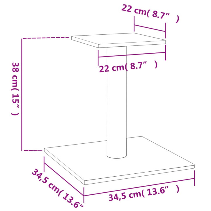 Draskymo stovas katėms su platforma, šviesiai pilkas, 38cm