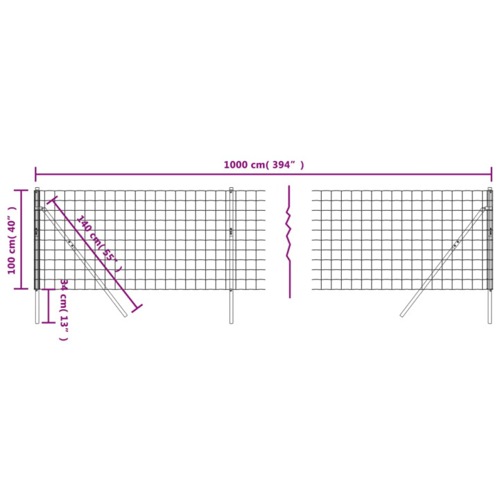 Vielinė tinklinė tvora, žalia, 1x10m, galvanizuotas plienas