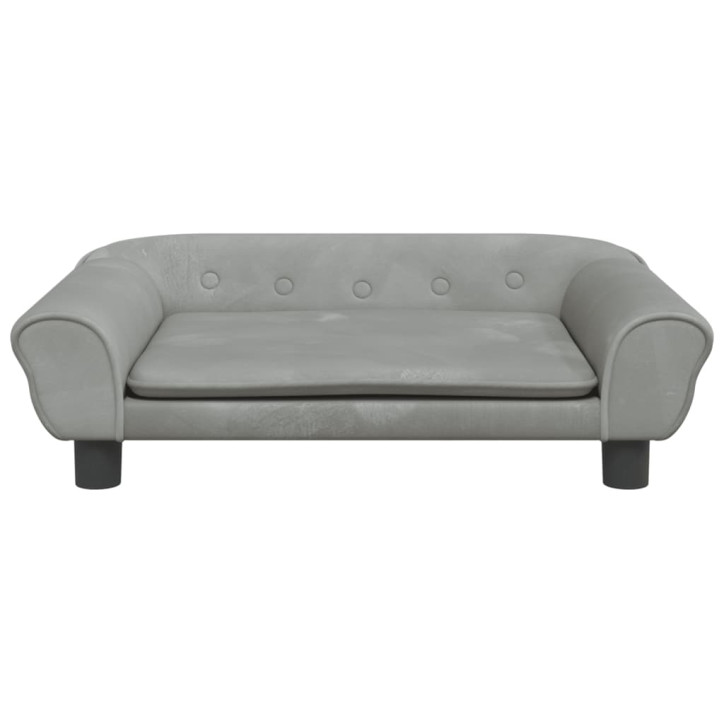 Vaikiška sofa, šviesiai pilkos spalvos, 70x45x26cm, aksomas