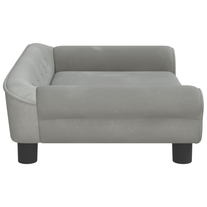 Vaikiška sofa, šviesiai pilkos spalvos, 70x45x26cm, aksomas