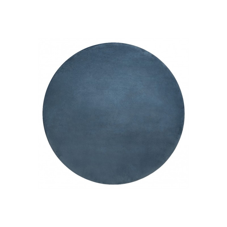 Apvalus mėlynas kailio imitacijos kilimas POSH