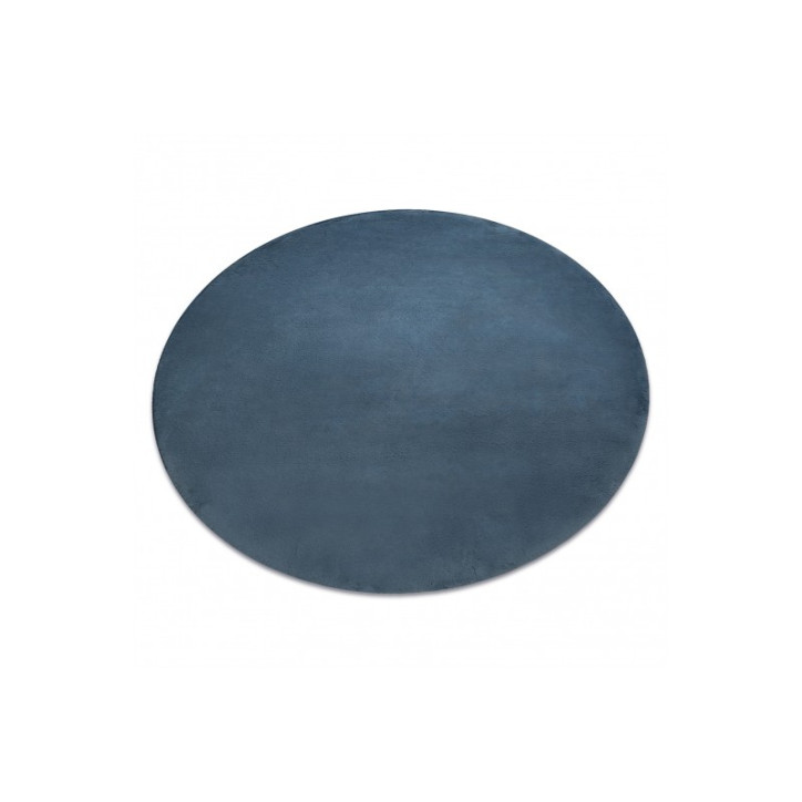 Apvalus mėlynas kailio imitacijos kilimas POSH
