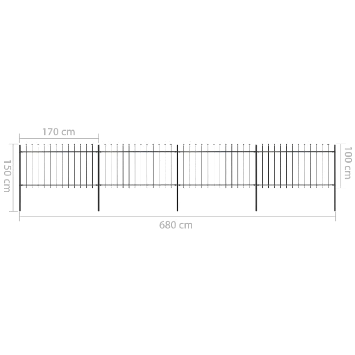 Sodo tvora su iečių viršugal., juoda, 6,8x1m, plienas