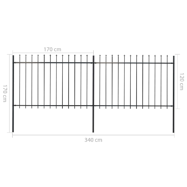 Sodo tvora su iečių viršugal., juoda, 3,4x1,2m, plienas