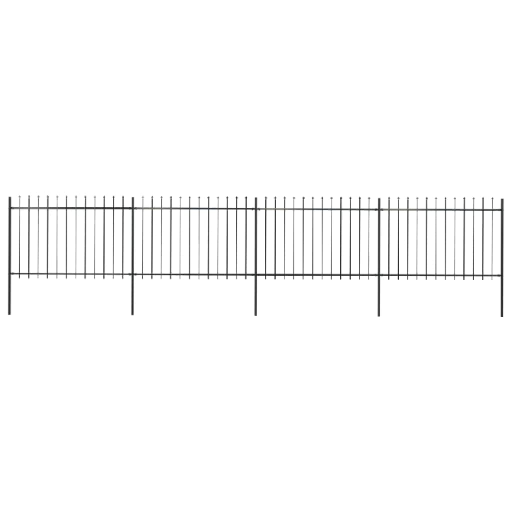 Sodo tvora su iečių viršugal., juoda, 6,8x1,2m, plienas