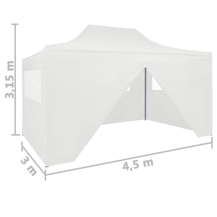 Išskleidžiama proginė palapinė su 4 sienomis, balta, 3x4,5m