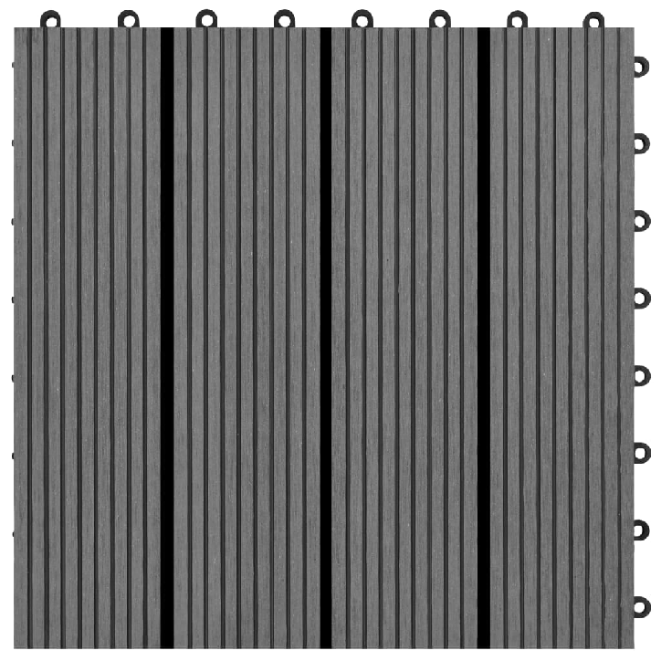 Grindų plytelės, 22 vnt., pilkos sp., 30x30cm, 2m², WPC