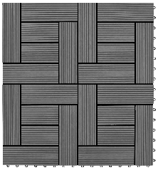 Grindų plytelės, 22 vnt., pilkos sp., 30x30 cm, 2m², WPC