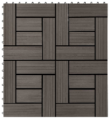 Grindų plytelės, 22 vnt., tams. rud. sp., 30x30 cm, 2m², WPC
