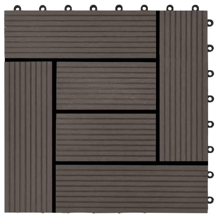 Grindų plytelės, 22 vnt., tams. rud. sp., 30x30 cm, 2m², WPC