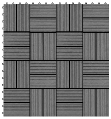 Grindų plytelės, 22 vnt., pilkos sp., 30x30 cm, 2m², WPC