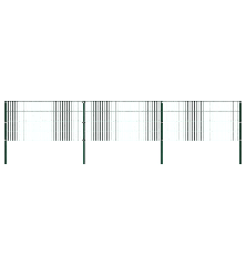 Tvoros segmentai su stulpais, žalios sp., 5,1x0,8m, geležis