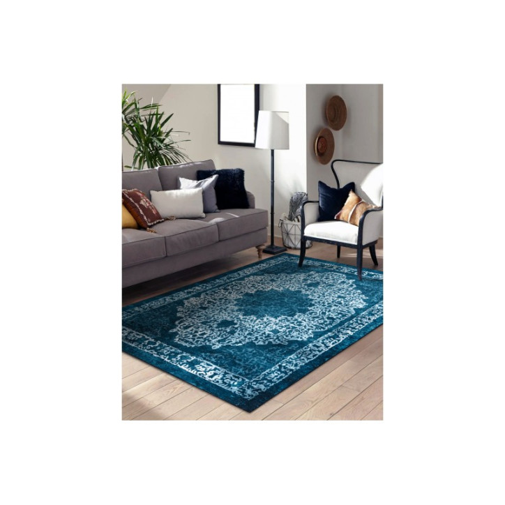 Mėlynas kilimas su ornamentais ANTIKA