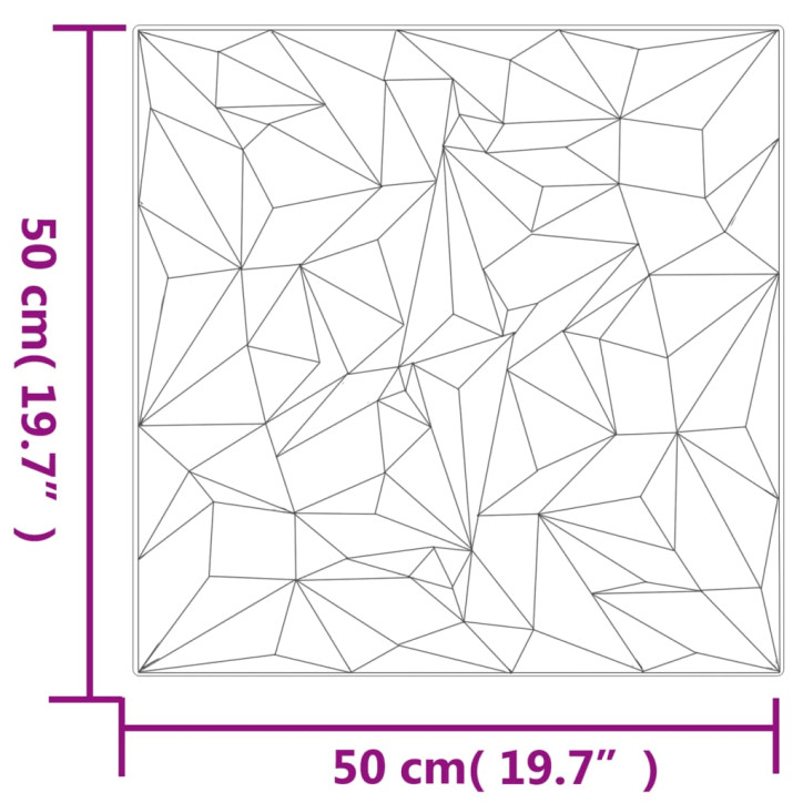 Sienų plokštės, 24vnt., juodos, 50x50cm, EPS, 6m², ametistas