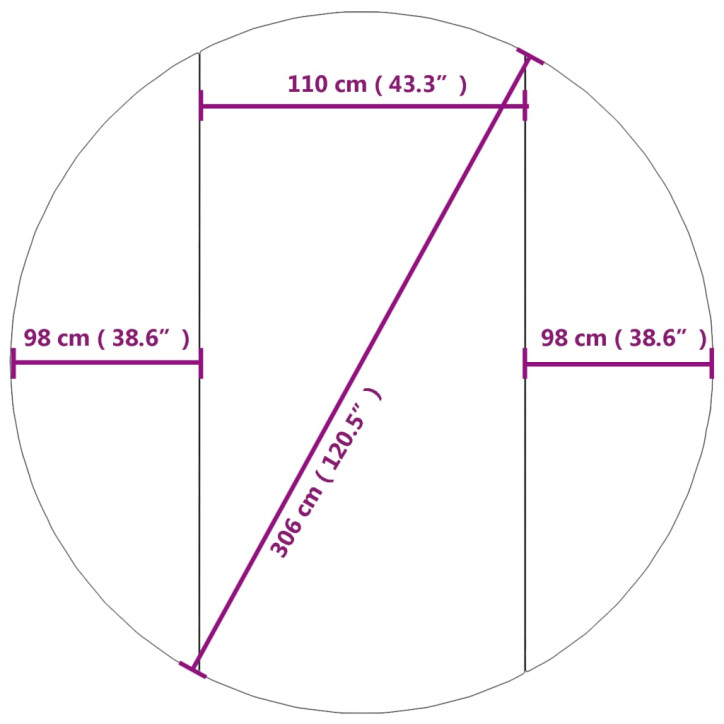 Baseino paklotas, pilkas, 306cm, poliesterio geotekstilė