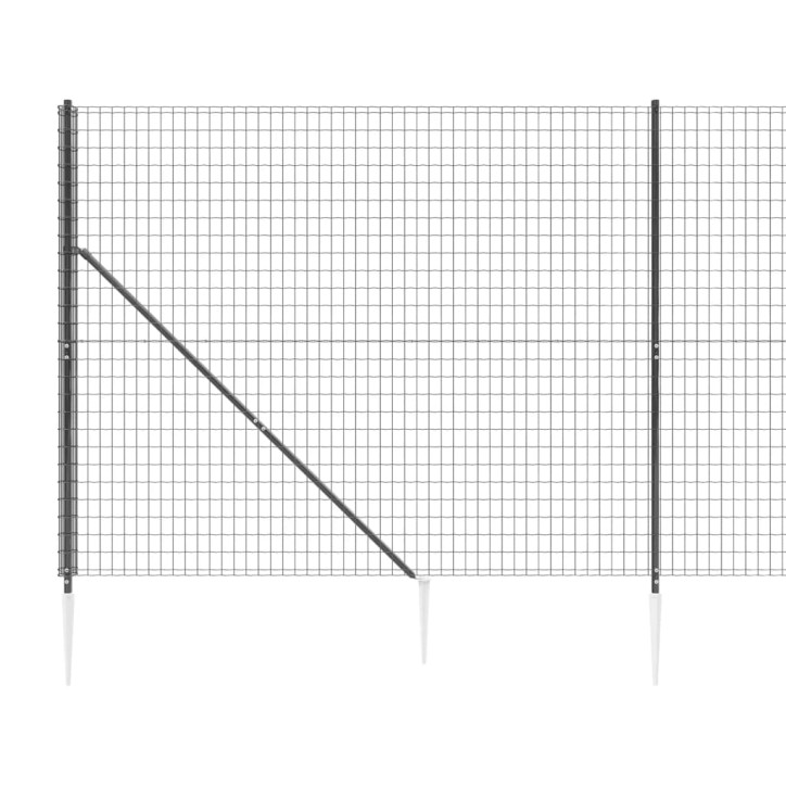 Vielinė tinklinė tvora su smaigais, antracito spalvos, 1,4x10m