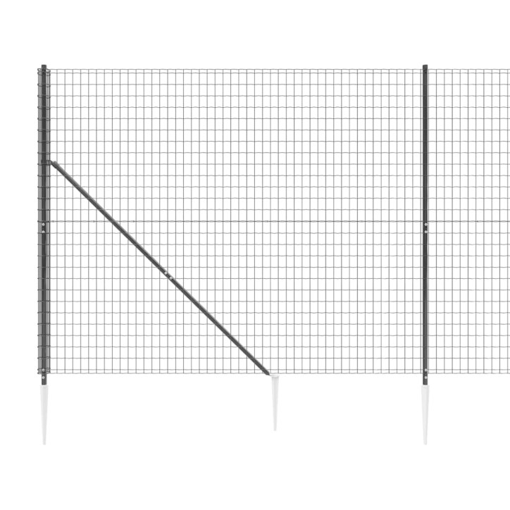 Vielinė tinklinė tvora su smaigais, antracito spalvos, 1,6x25m