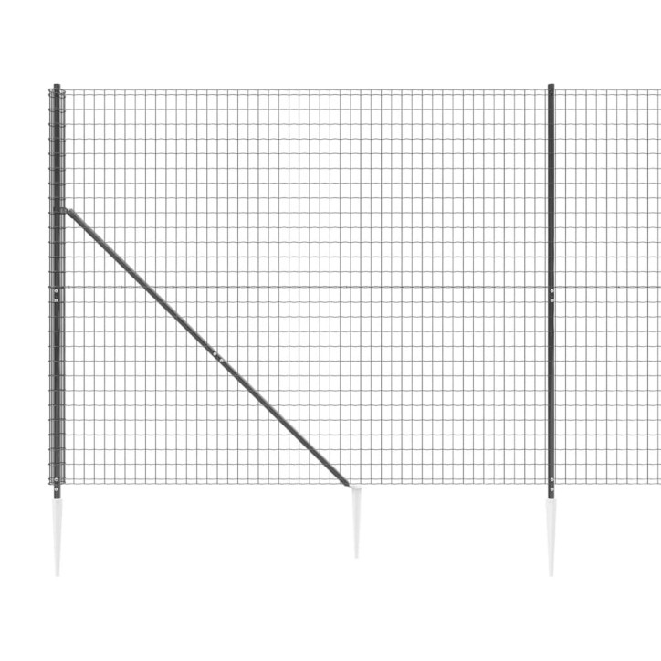 Vielinė tinklinė tvora su smaigais, antracito spalvos, 1,8x10m