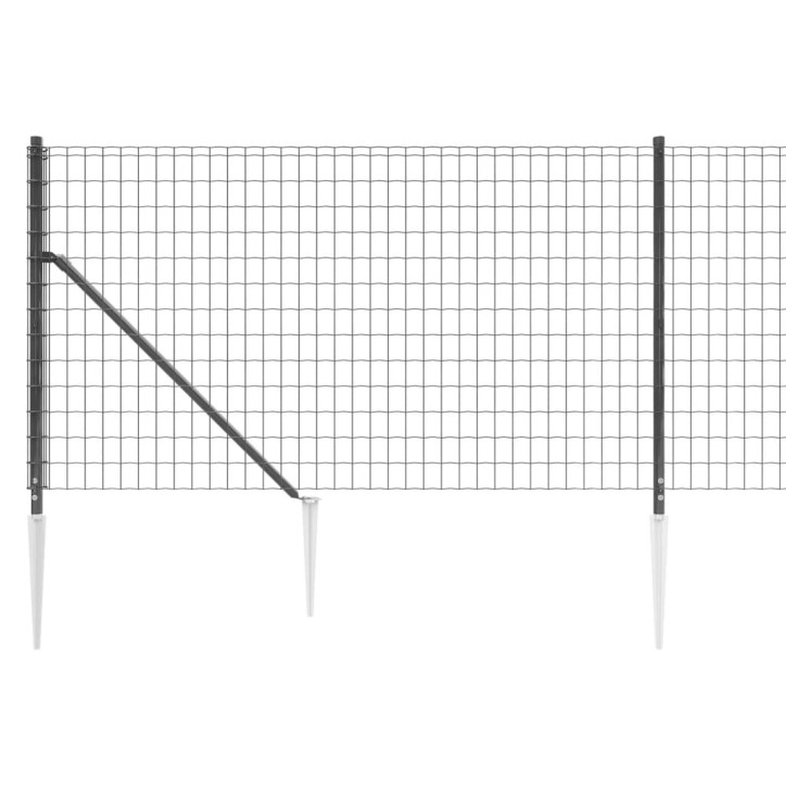 Vielinė tinklinė tvora su smaigais, antracito spalvos, 0,8x25m