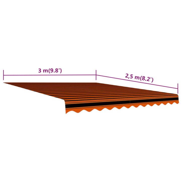 Markizės uždangalas nuo saulės, oranžinis ir rudas, 300x250cm