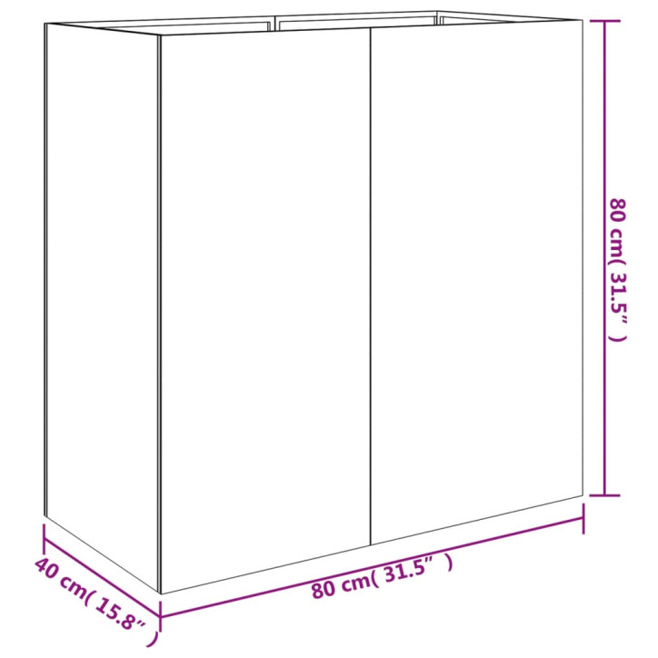 Lovelis, 40x80x80cm, Corten plienas