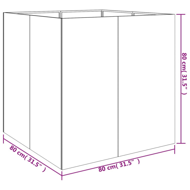 Lovelis, 80x80x80cm, Corten plienas