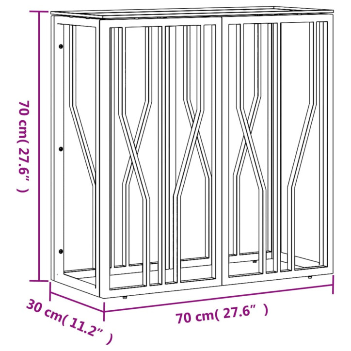 Konsolinis staliukas, auksinis, 70x30x70cm, plienas ir stiklas