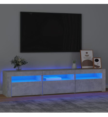 TV spintelė su LED apšvietimu, betono pilka, 180x35x40cm