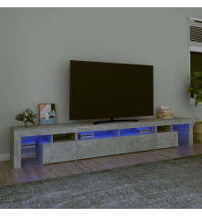 TV spintelė su LED apšvietimu, betono pilka, 260x36,5x40cm